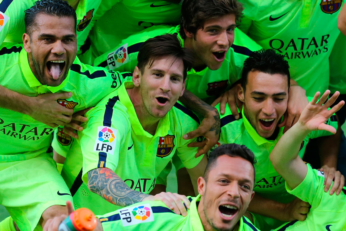 Leo Messi mostró su felicidad por el título de liga