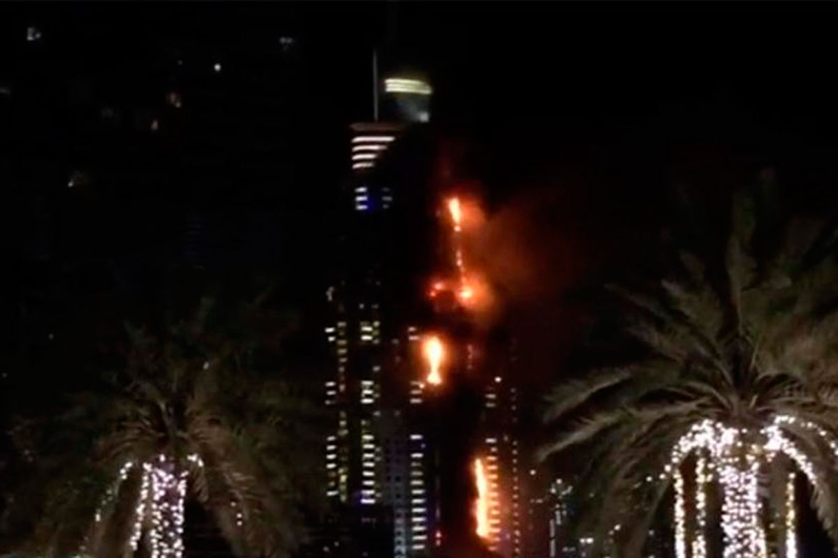 Impresionante incendio en un lujoso hotel de Dubai