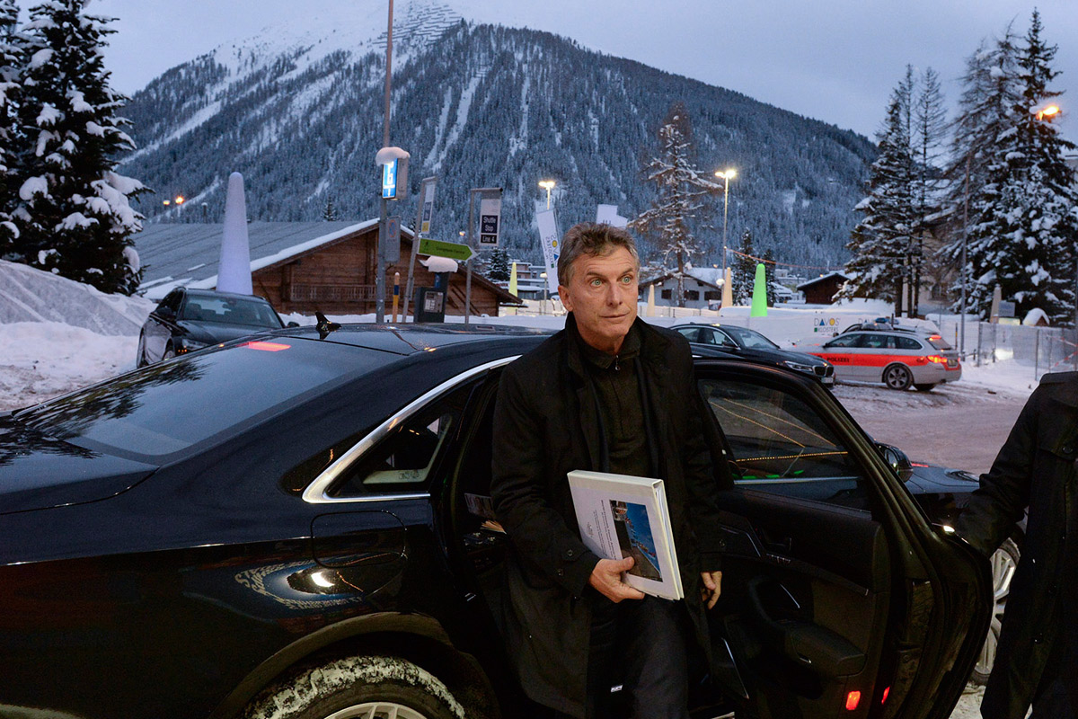 Macri llegó a Davos y empezará con sus reuniones