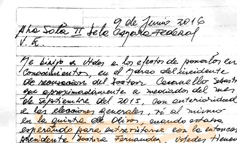 Carta en la que Báez dice que vio a Casanello en Olivos complica al juez y a Cristina