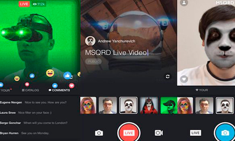 Facebook Live pronto incluirá filtros de MSQRD tipo Snapchat