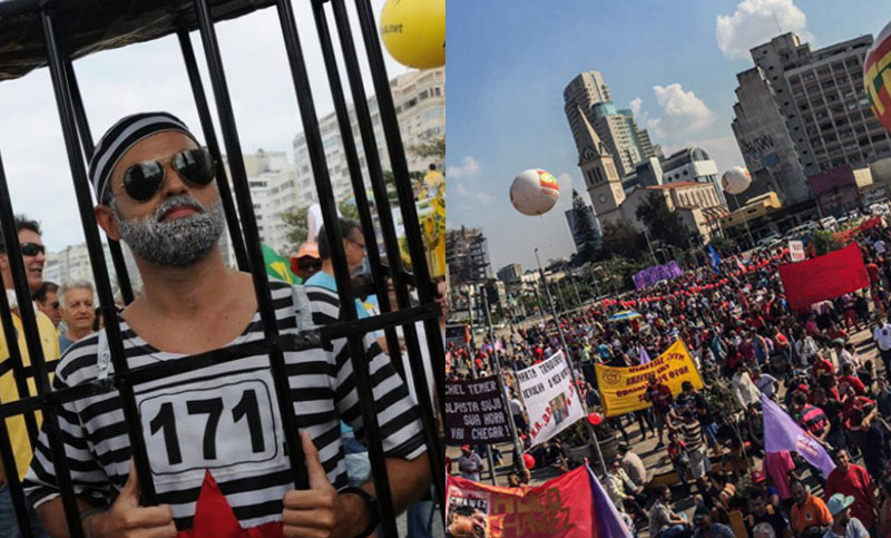 Manifestantes se expresaron a favor y en contra de Dilma a 5 días de los JJOO