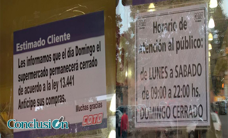 Todos los súper cierran sus puertas en adhesión a la ley de Descanso Dominical