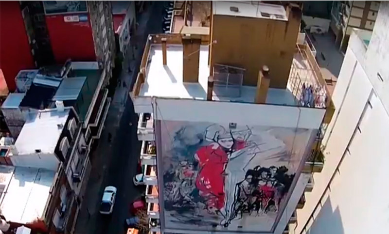 Arte en el aire: obras de artistas rosarinos, vistas desde un drone