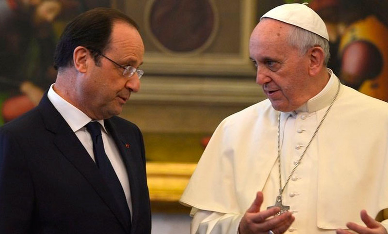 Hollande visitó al Papa para «agradecerle sus palabras de paz»
