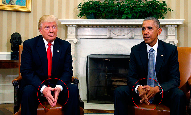 El lenguaje gestual revela la verdad de la reunión entre Obama y Trump