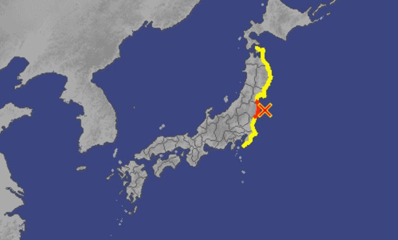 Se registra un terremoto de 7,3 grados frente a Fukushima y hay alerta de tsunami en Japón