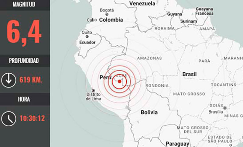 Serie de fuertes sismos sacuden zona fronteriza de Perú y Brasil