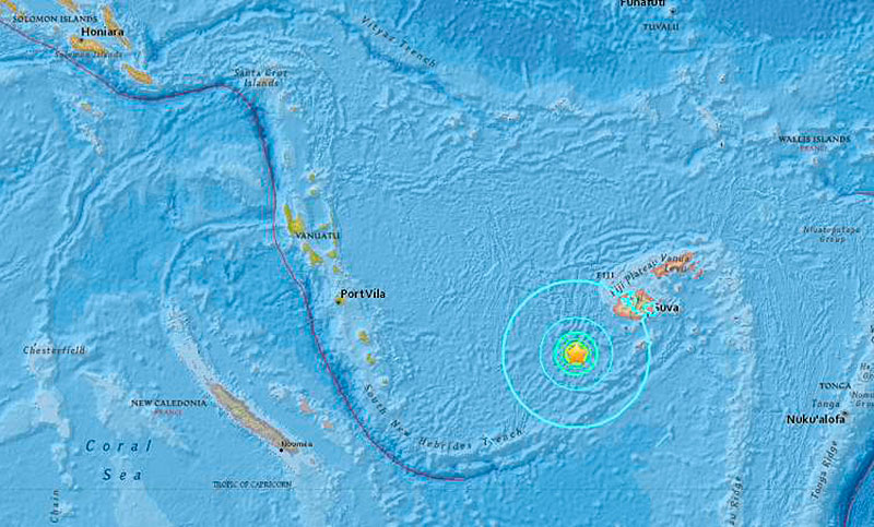 Terremoto de magnitud 6,1 frente a las costas de Fiyi