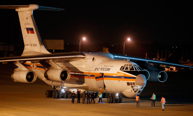 Enorme avión ruso llegó a Chile para combatir los incendios forestales