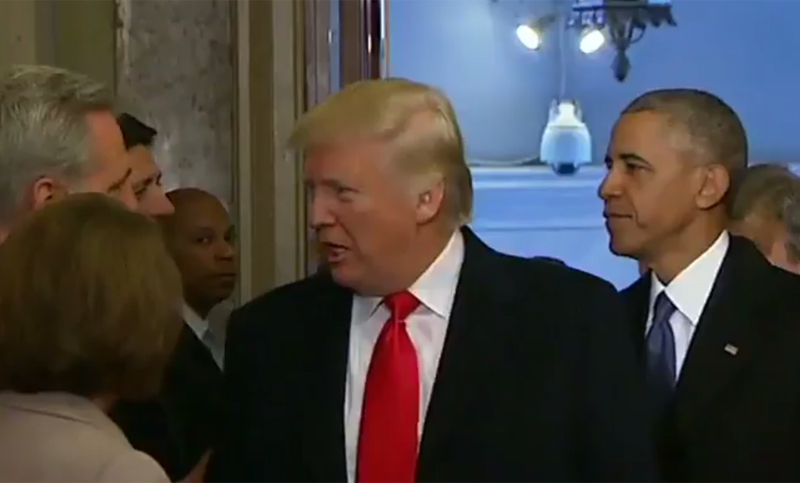 Trump y Obama ya están en el Capitolio para el traspaso de mando