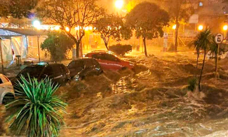 Fuerte tormenta con caída de granizo en Carlos Paz