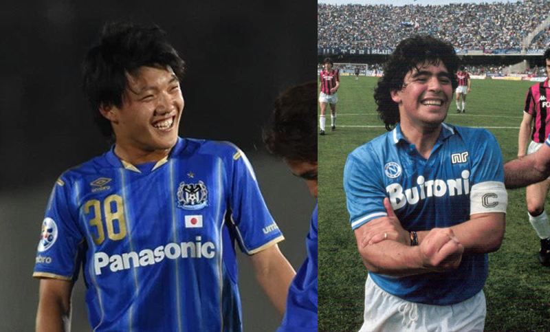 La esperanza del fútbol japonés se inspiró en un DVD de Maradona