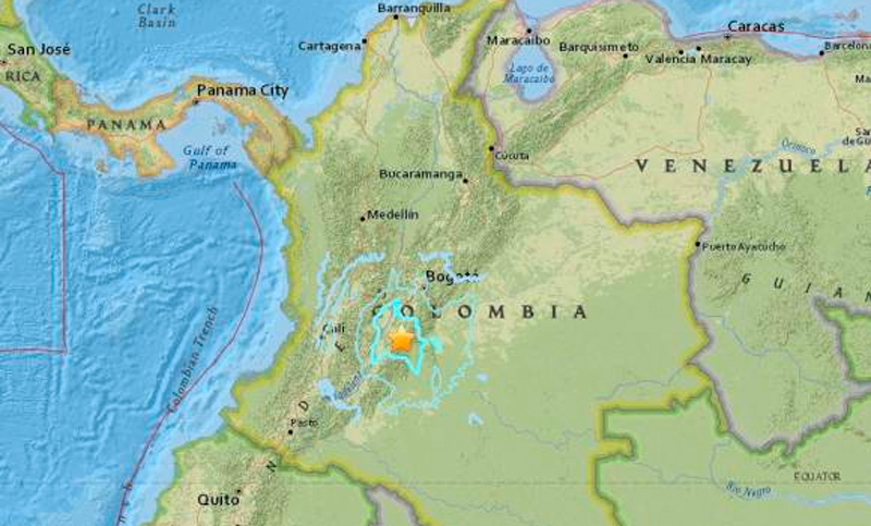 Un sismo de magnitud 5,7 sacude gran parte de Colombia