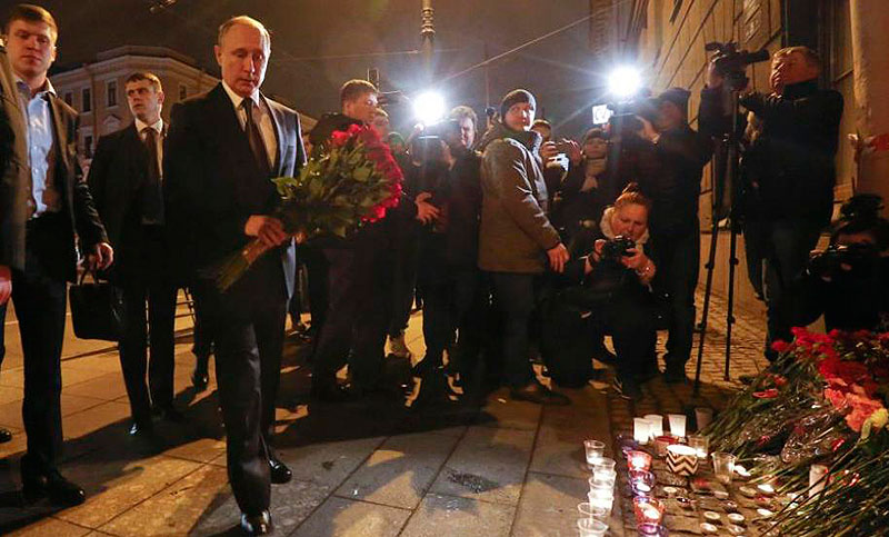 Después del atentado en San Petersburgo, Putin reconoce que la lucha antiterrorista no ha mejorado en Rusia