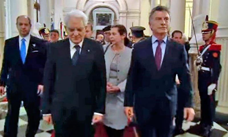 Macri recibió al presidente italiano en la Casa Rosada