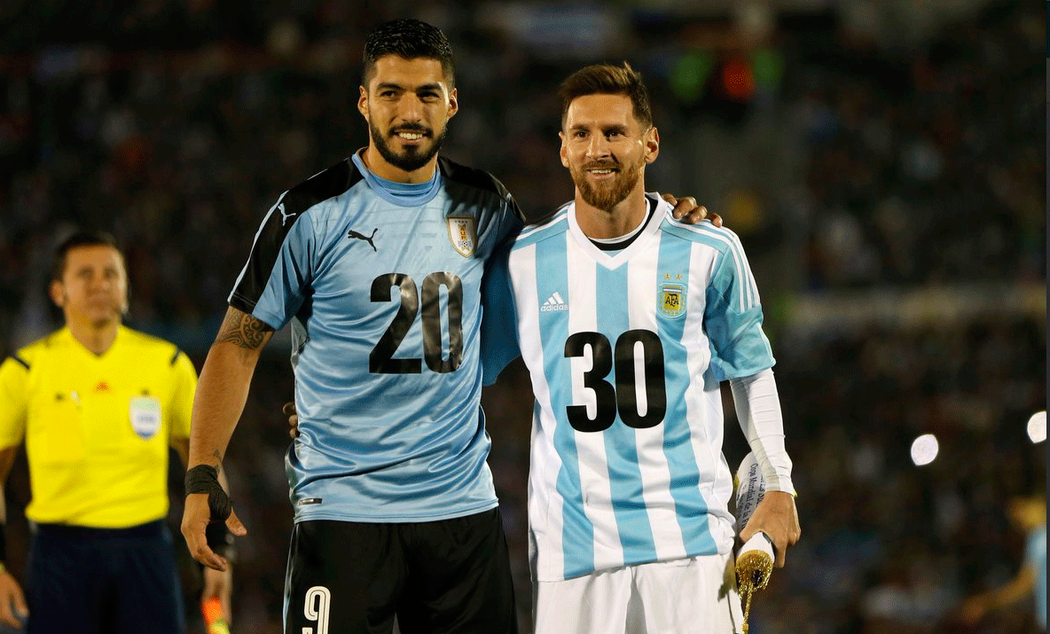 Messi y Suárez, por la candidatura de Argentina y Uruguay para el Mundial 2030