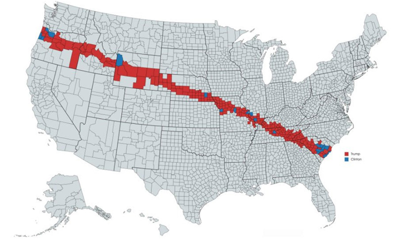 El Gran Eclipse americano cruzará áreas que votaron por Trump