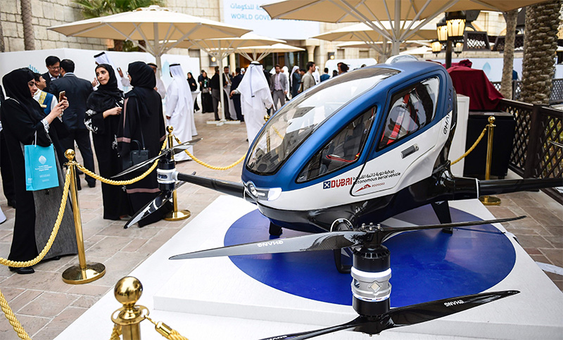 Un dron de transporte de pasajeros realizó su primera prueba en Dubai