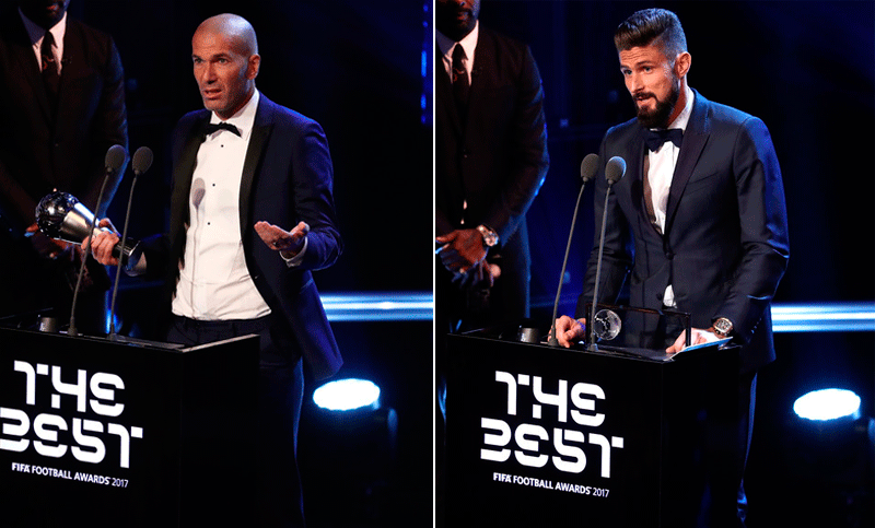 Premios Fifa: hubo distinción para Zidane y Giroud se llevó el Puskas