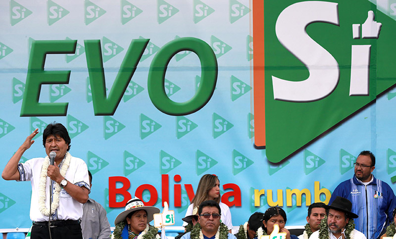 Termina una serie de actos en apoyo a la reelección de Evo Morales