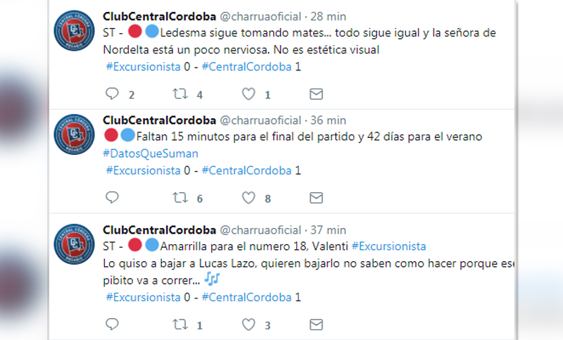 Los insólitos tweets de la cuenta oficial de Central Córdoba que hicieron estallar las redes