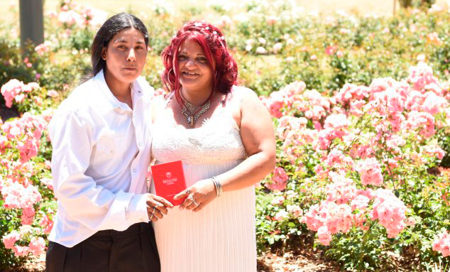 Rosa y Paola: las protagonistas del primer casamiento igualitario del Rosedal