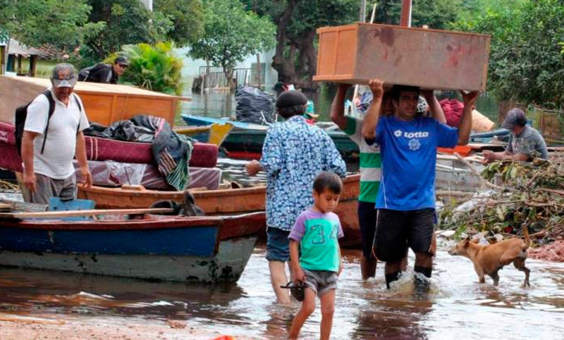 Las inundaciones en Paraguay dejaron unos 18 mil damnificados