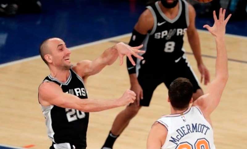 Manu Ginóbili y otra gran actuación para la victoria de Spurs sobre Knicks