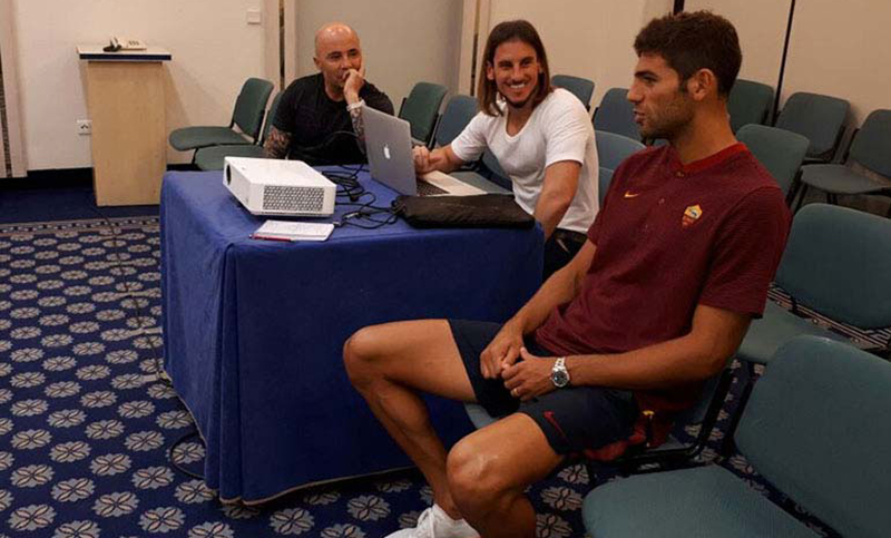 Sigue la gira: Sampaoli se reunió con Perotti y Fazio en Roma