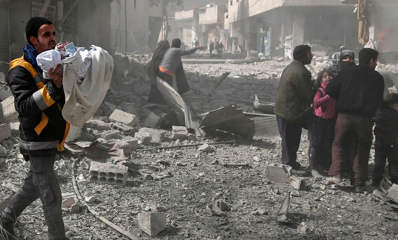 Unos 200 civiles murieron por bombardeos en Siria en los últimos días