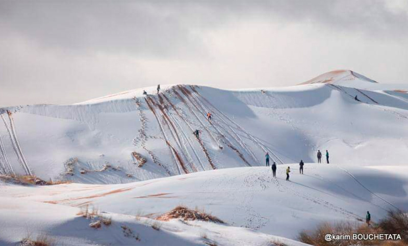 El desierto del Sahara se cubrió de nieve por segunda vez este invierno