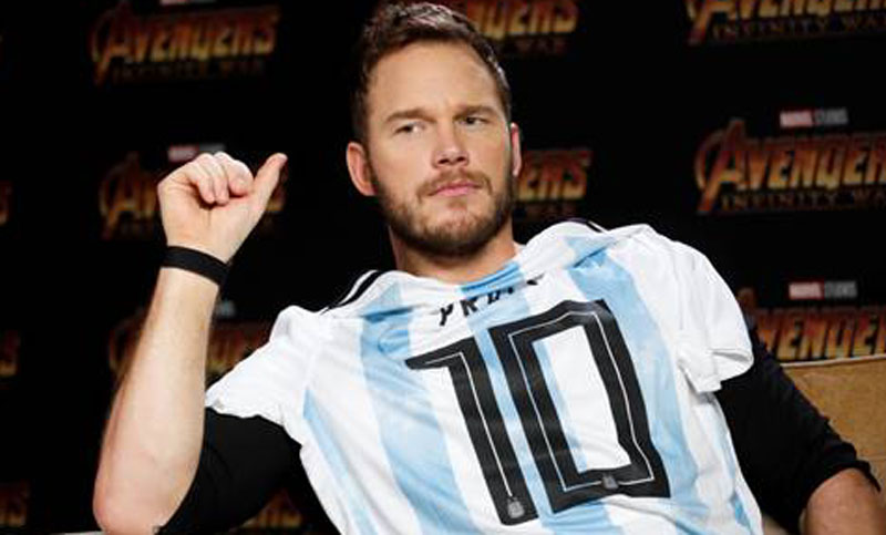 Chris Pratt se pone la camiseta argentina e imita a Mirtha Legrand