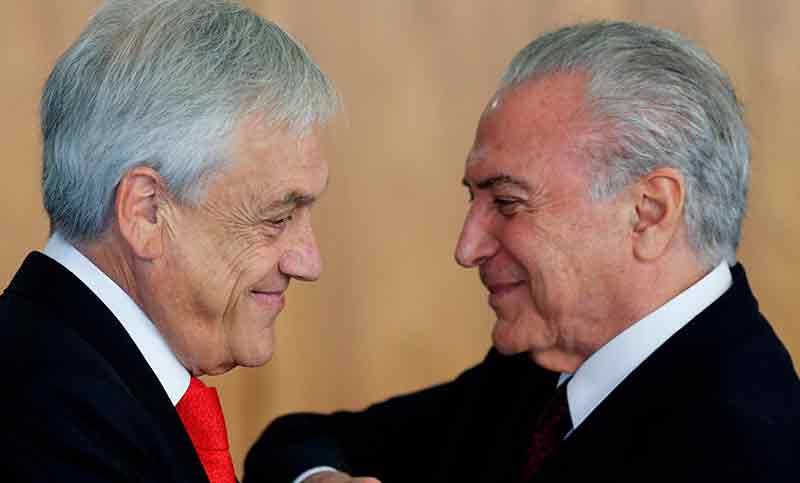 Temer y Piñera impulsan acuerdo de libre comercio entre Brasil y Chile