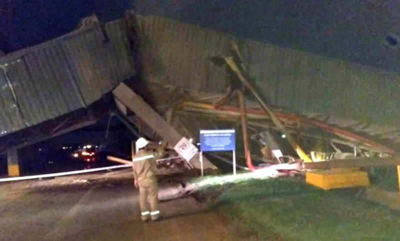 Impactante choque de un barco contra el muelle Terminal 6 de Puerto San Martín