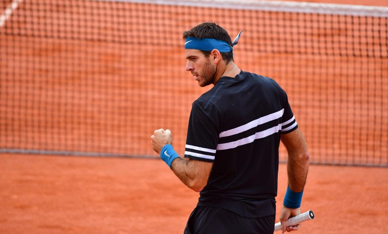 Del Potro eliminó a Isner y alcanzó los cuartos de final de Roland Garros