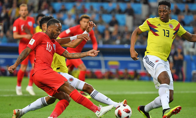 Colombia e Inglaterra igualan sin goles al término del primer tiempo