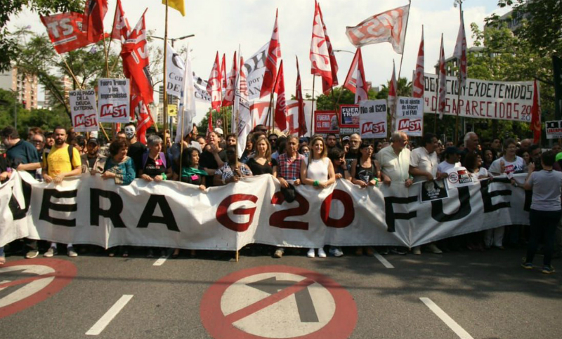 G20 en Argentina: heridos durante la marcha en Buenos Aires