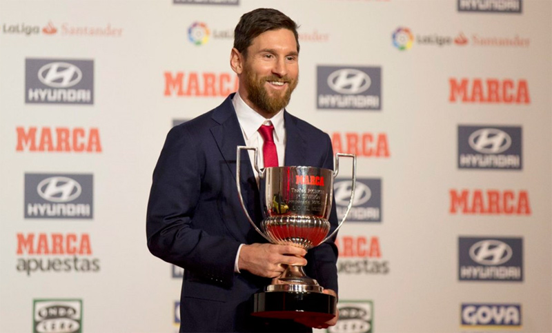 Messi recibe el premio «Di Stéfano» al goleador de la liga española