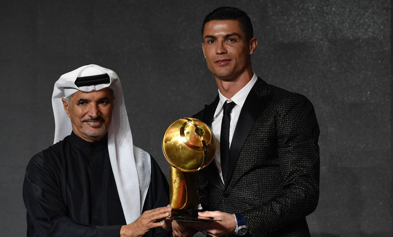 Cristiano Ronaldo ganó tres premios en los Globe Soccer Awards en Dubai