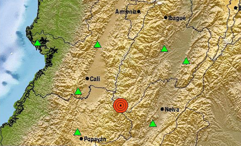 Se registró un sismo de magnitud 5,4 en Colombia