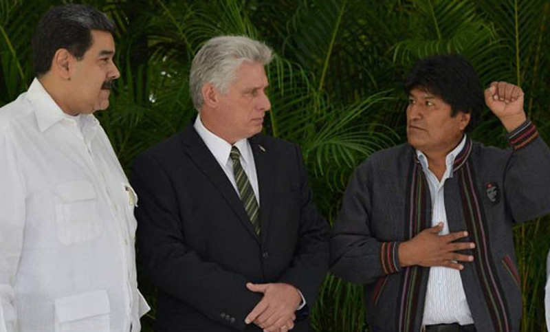 Morales y Díaz-Canel ratifican su solidaridad con Maduro