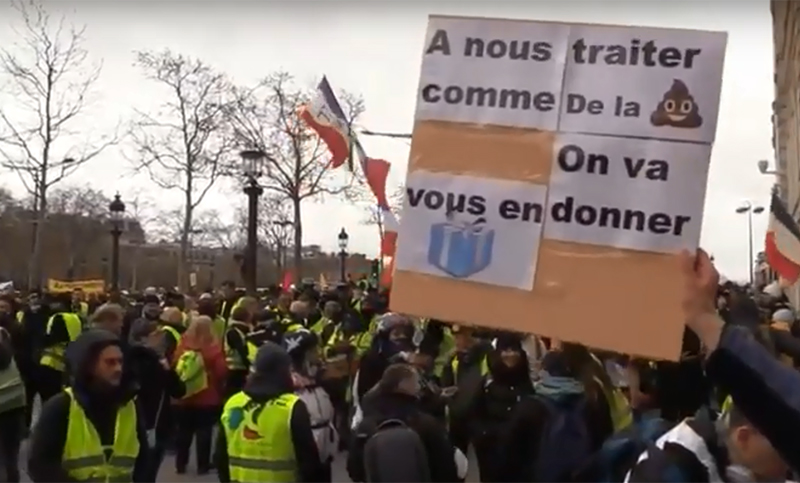 Los «chalecos amarillos» inician en París protesta número 16 contra la política económica de Macrón