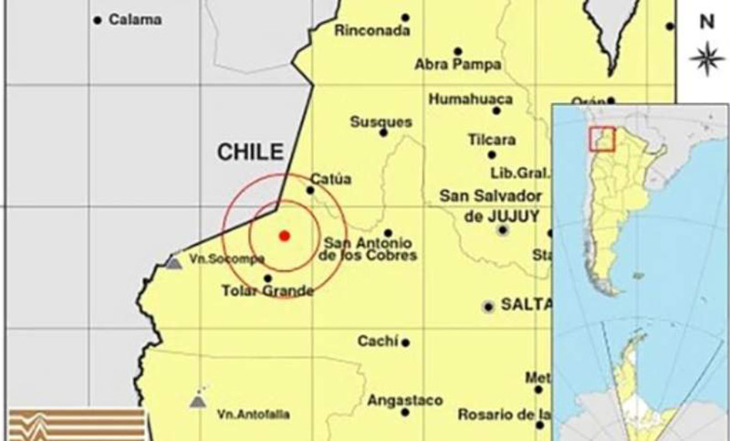 Se produjo un sismo de magnitud 5,1 en la escala de Richter en Salta