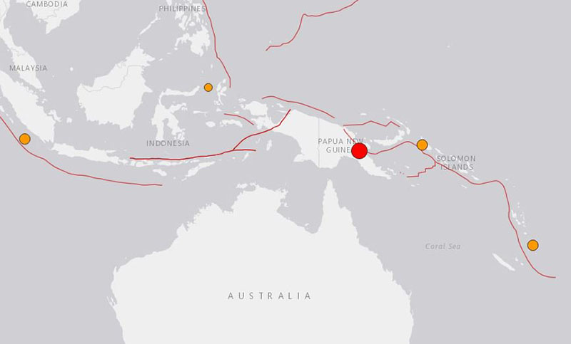 Un terremoto de 7,2 de magnitud sacudió Papúa Nueva Guinea