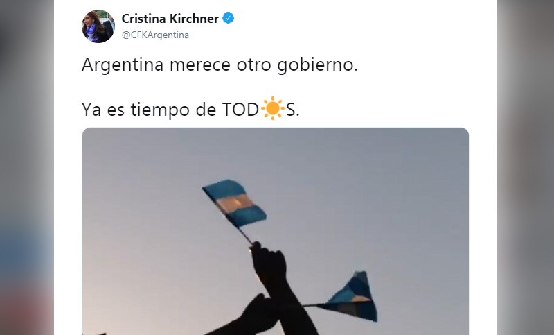 Cristina Kirchner inicia la campaña rumbo a las PASO y dice que «Argentina merece otro gobierno»
