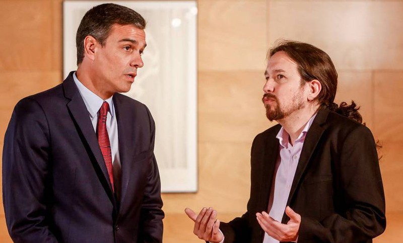Iglesias le pidió a Sánchez un último esfuerzo para pactar y evitar nuevas elecciones en España