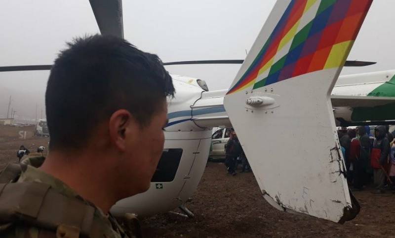 Susto por un fallo del helicóptero que trasladaba a Evo Morales