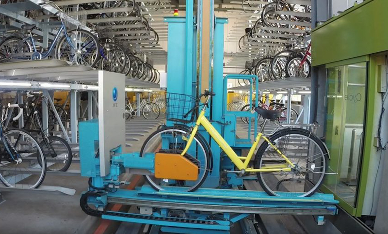 Estacionamientos innovadores para bicicletas en Japón
