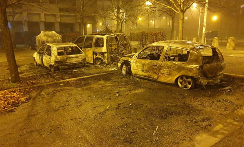 Gran cantidad de autos incendiados en un fin de año caótico en Estrasburgo